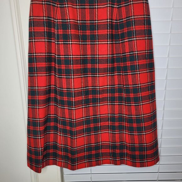 VTG Pendleton Wool Plaid Skirt Red/Black USA 14 classic preppy chic academia - Picture 1 of 5